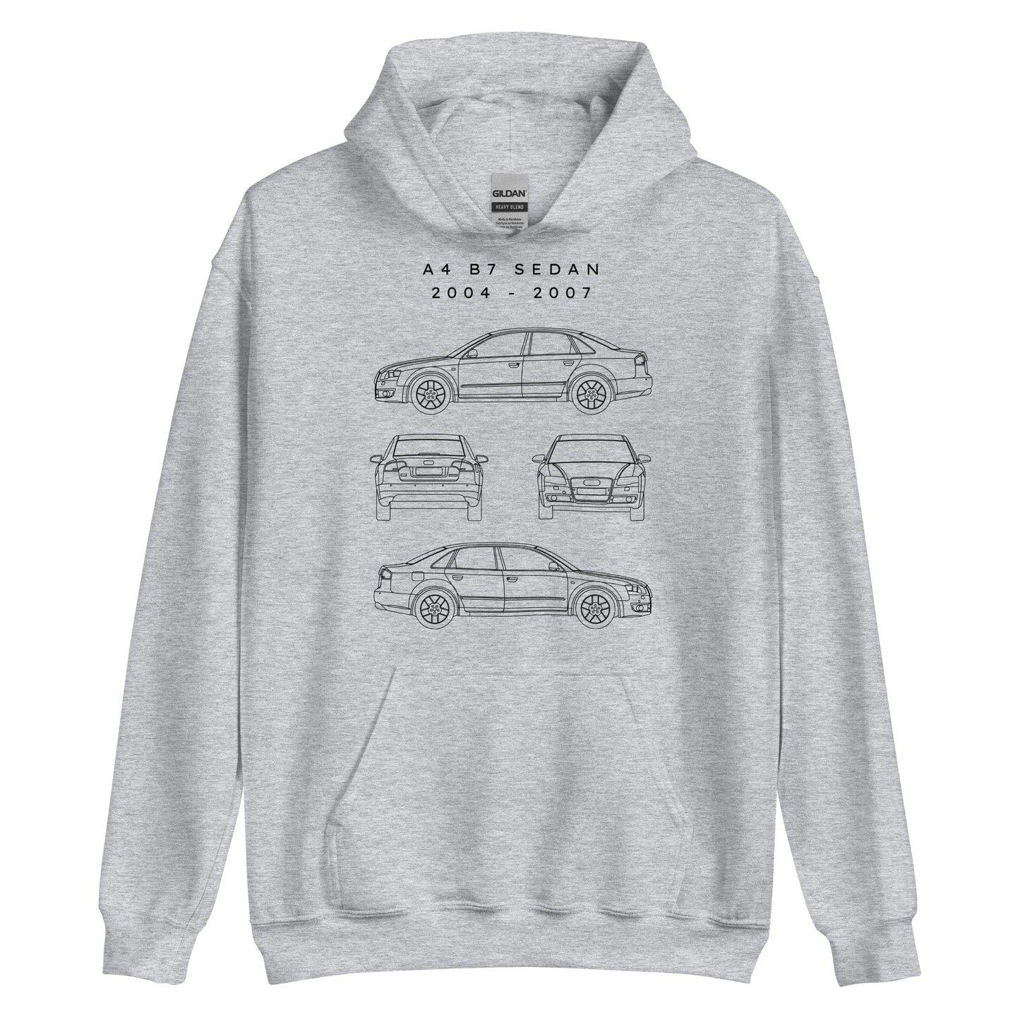 A4 B7 Sedan Blueprint Unisex Hoodie Blueprint Fashion EU