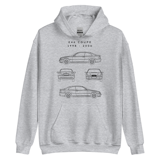 E46 Coupe Blueprint Unisex Hoodie Blueprint Fashion EU