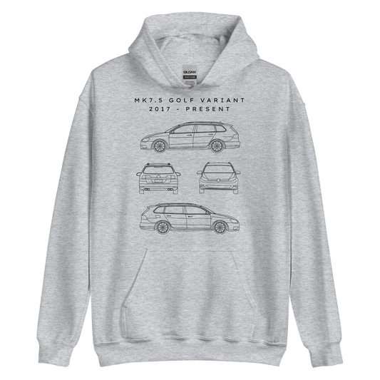 Golf Variant MK7.5 Blueprint Unisex Hoodie Blueprint Fashion EU