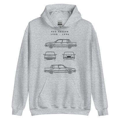 960 Sedan Blueprint Unisex Hoodie Blueprint Fashion EU