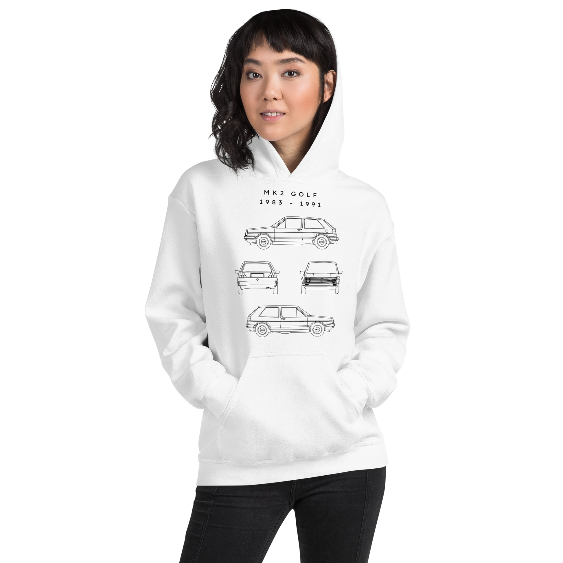 Golf MK2 Blueprint Unisex Hoodie Blueprint Fashion EU