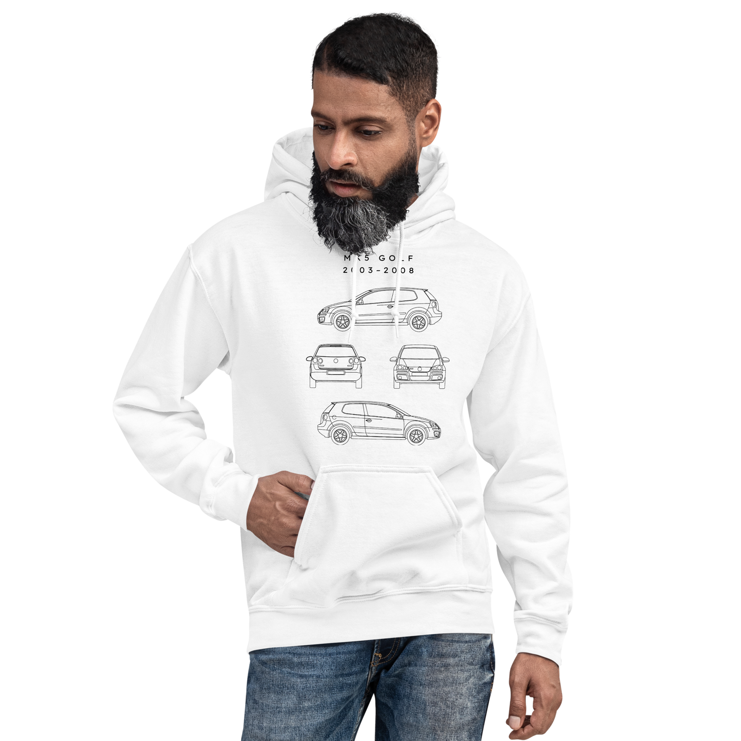 Golf MK5 Blueprint Unisex Hoodie Blueprint Fashion EU