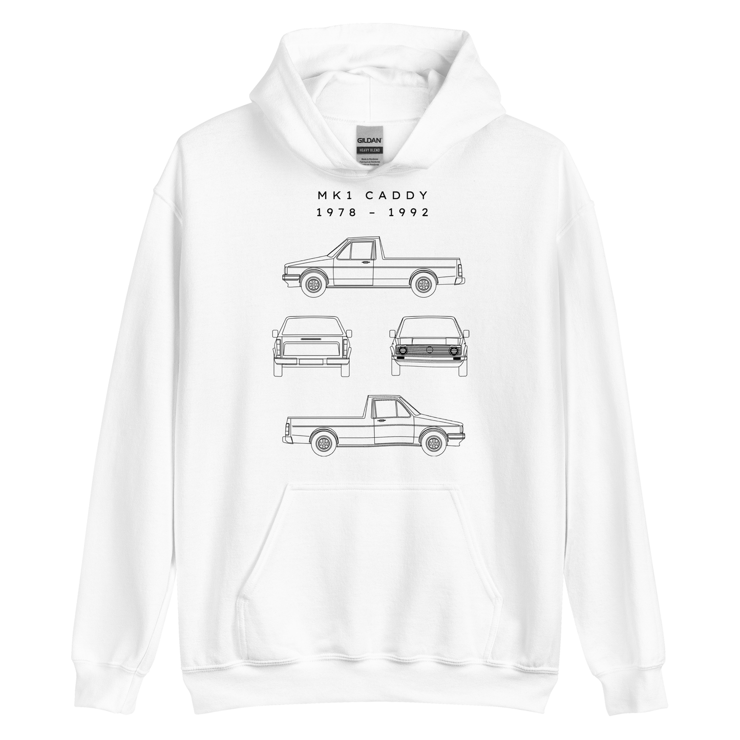 Caddy MK1 Blueprint Unisex Hoodie Blueprint Fashion EU