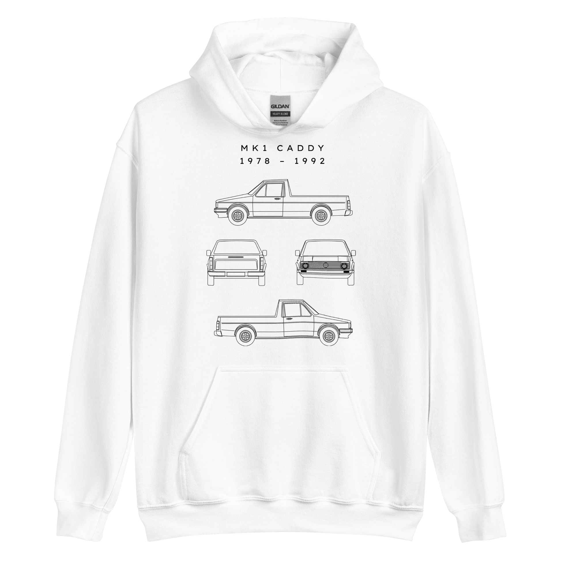 Caddy MK1 Blueprint Unisex Hoodie Blueprint Fashion EU