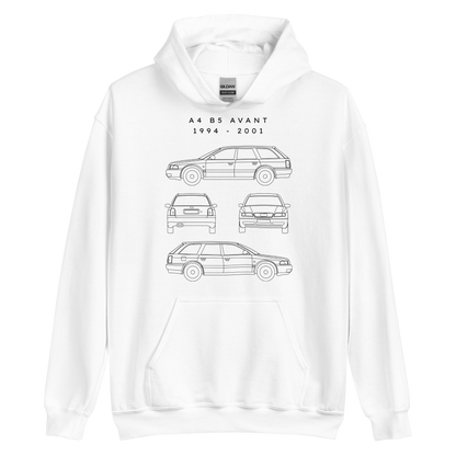 A4 B5 Avant Blueprint Unisex Hoodie Blueprint Fashion EU